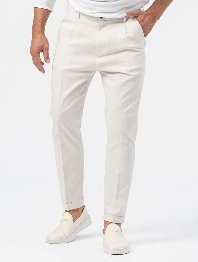 BEN CASUAL PANTS IN CREAM