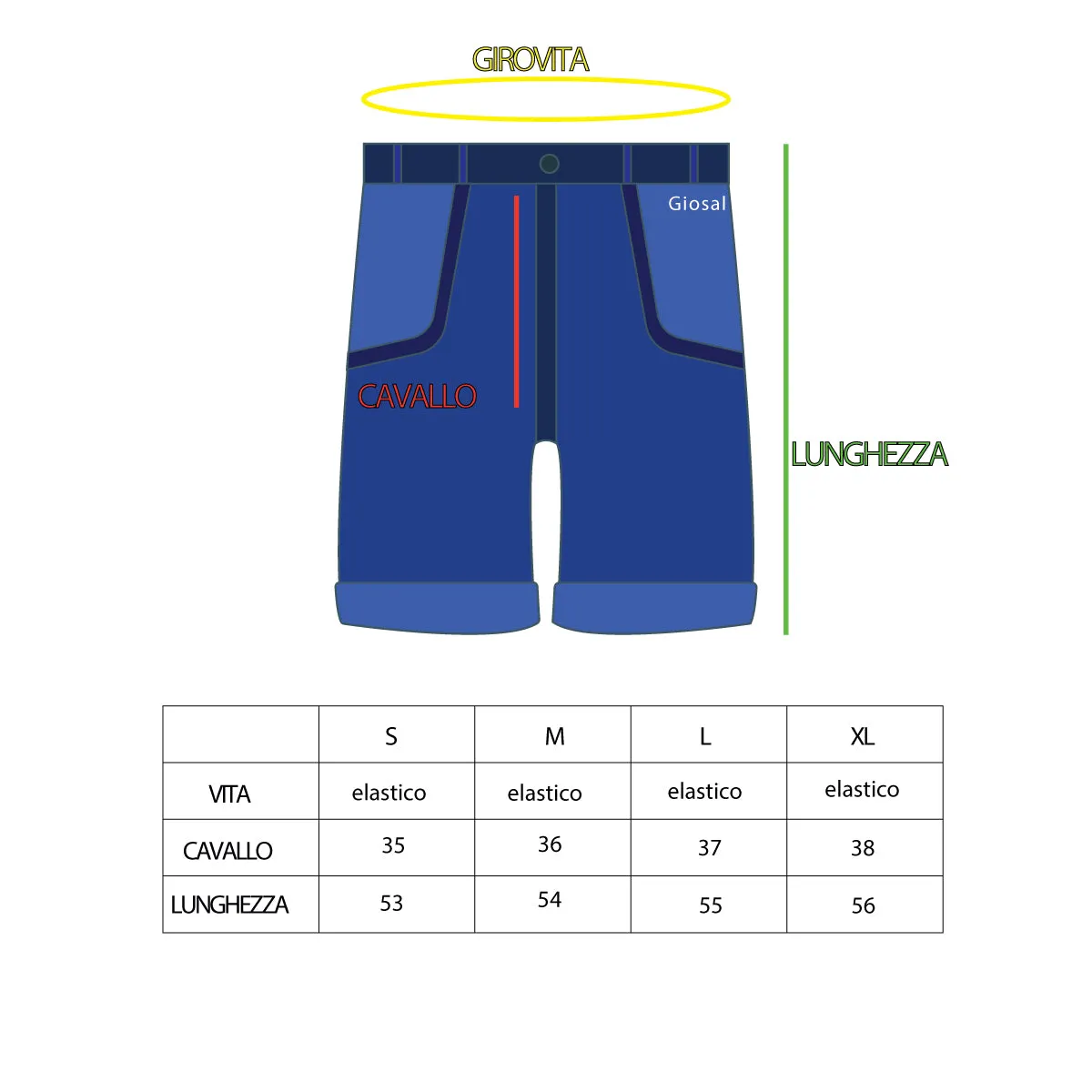 Bermuda Pantaloncino Uomo Shorts Tuta Nero Cargo Elastico GIOSAL-PC1557A