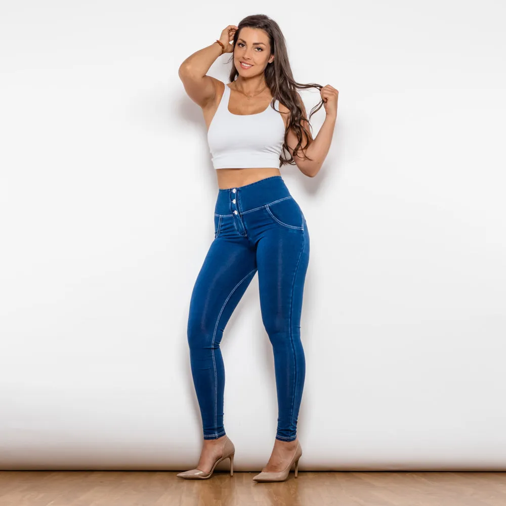 Button Up Jeans Push Up Effect Jeggings