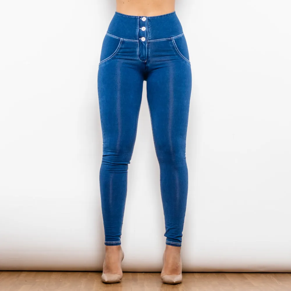 Button Up Jeans Push Up Effect Jeggings