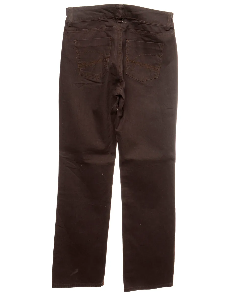 Dark Brown Straight Fit Jeans - W32 L32