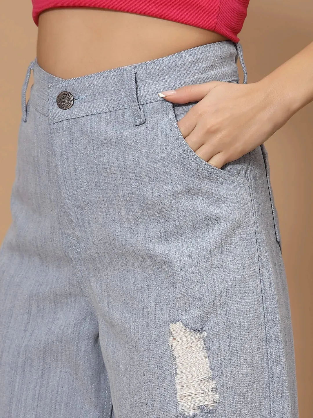 Flawless Women Sky Blue Flared Denim