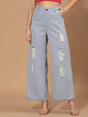 Flawless Women Sky Blue Flared Denim