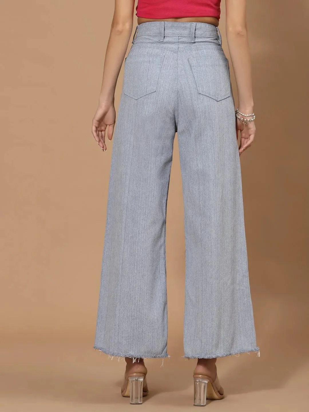 Flawless Women Sky Blue Flared Denim