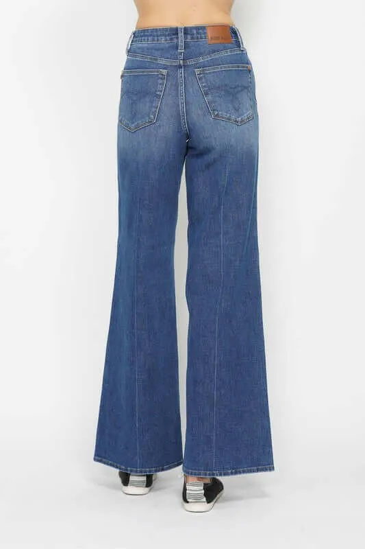 Judy Blue Retro High Waist Wide Leg Jean Style 88847| sleekdenim.com