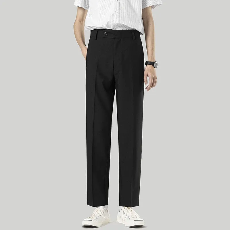 [Korean Style] Black Business Casual Straight Pants