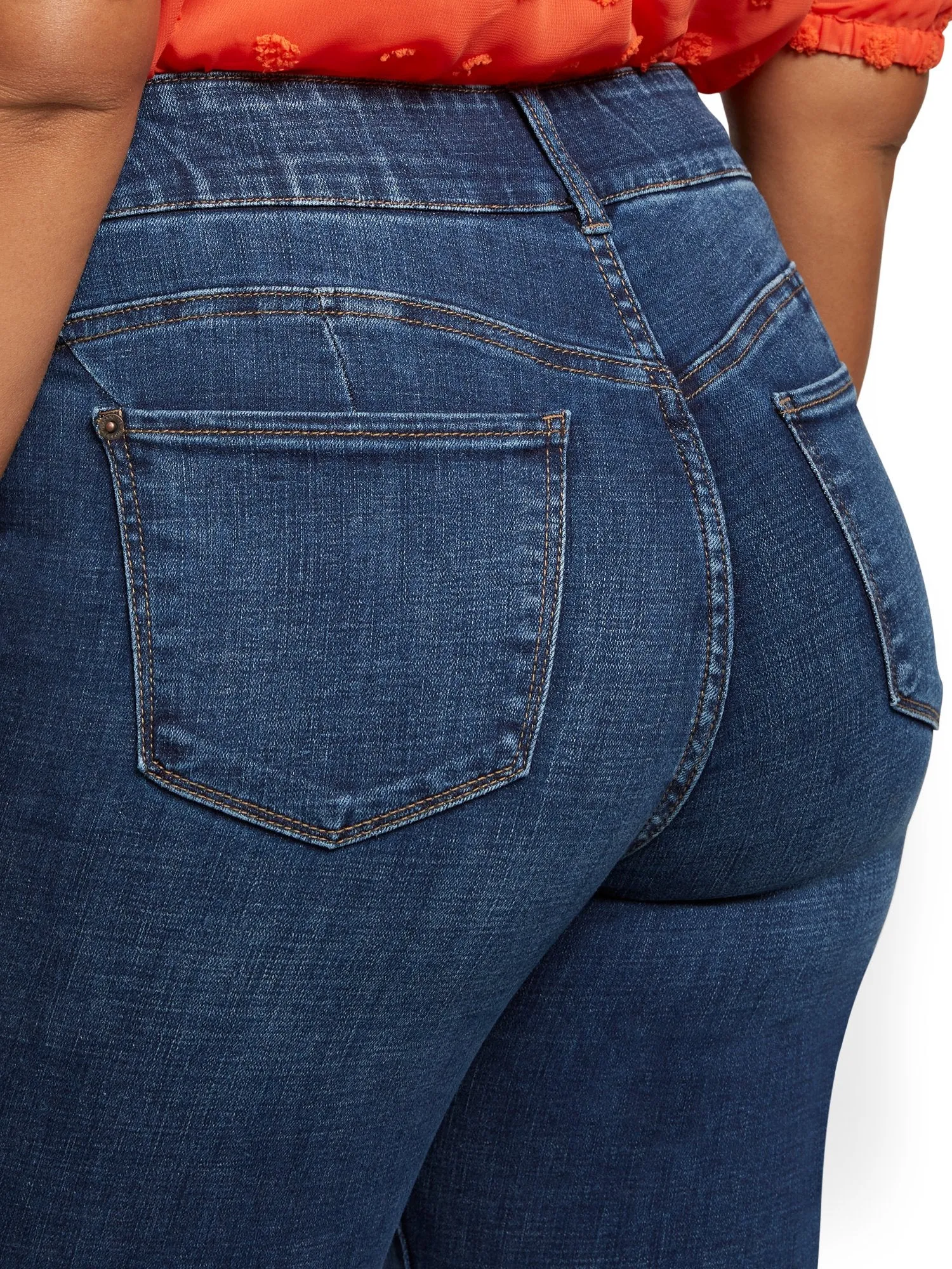 Mya Curvy High-Waisted Sculpting No Gap Capri Jeans - Limelight Blue
