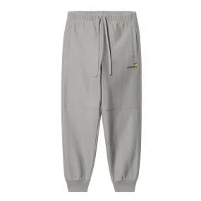 Pantaloni Uomo Carhartt WIP American Script Jogging Grigio Chiaro