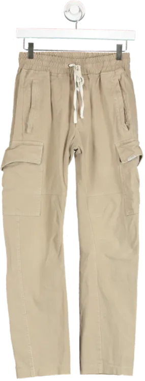 Represent Beige Drawstring Cargo Trousers UK XS