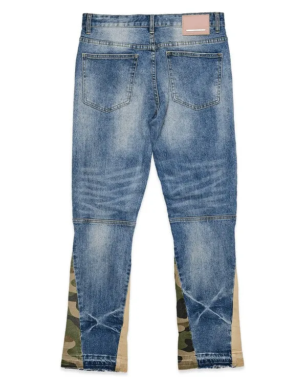 STEVO HEAVY RIP & REPAIR SLIM STRAIGHT DENIM