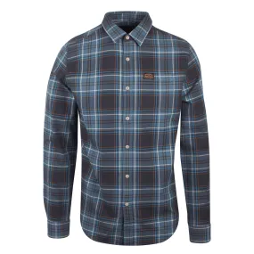 Superdry Men's Traditional Workwear Teal Blue Plaid L/S Woven Shirt